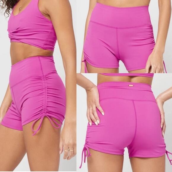 L*Space Active Shorts Side Tie Channing Short Bae Berry - Picture 9 of 9